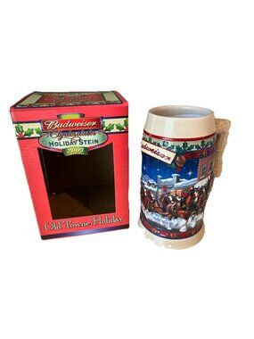 2003 Budweiser Holiday Beer Stein  “Old Towne Holiday”